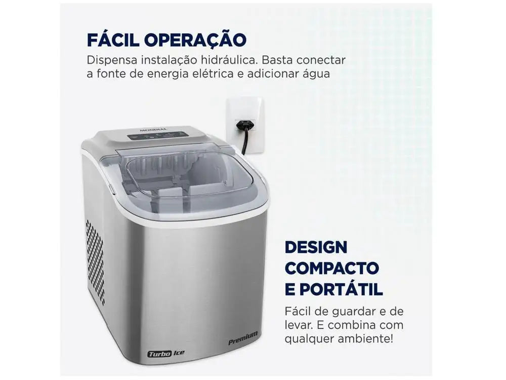 12kg Grey-220V Premium Turbo Ice Machine