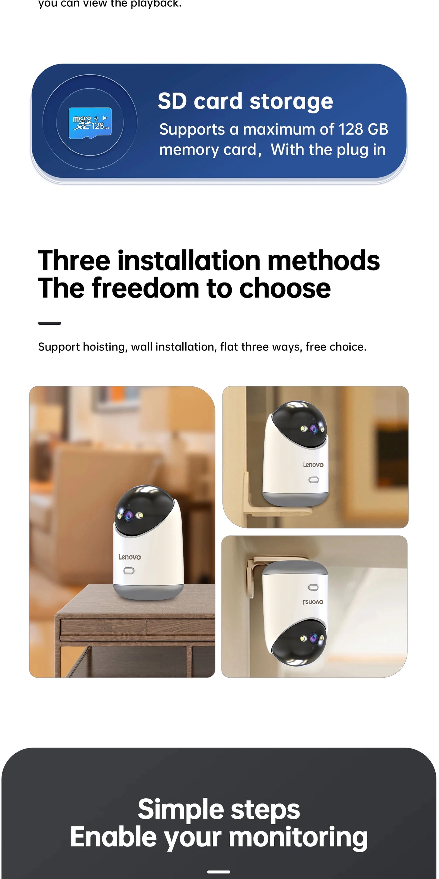 Lenovo 3MP 5G WiFi Smart Mini PTZ IP Camera