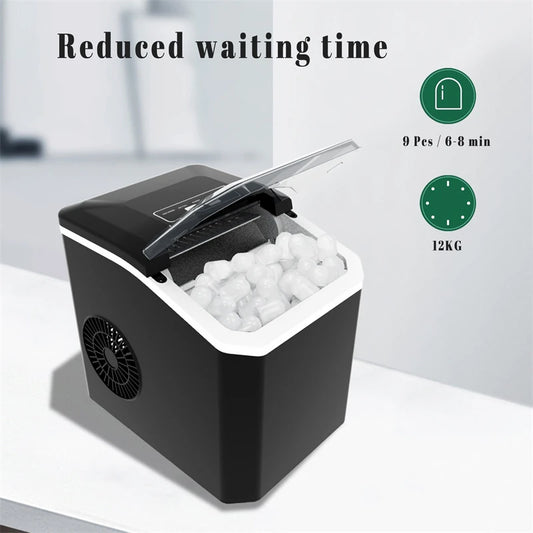 ice Machine Automatic mini electric Ice Cube Maker for Bar Home Kitchen Office 6Mins/9 Pcs Portable Ice Maker ice making Machine