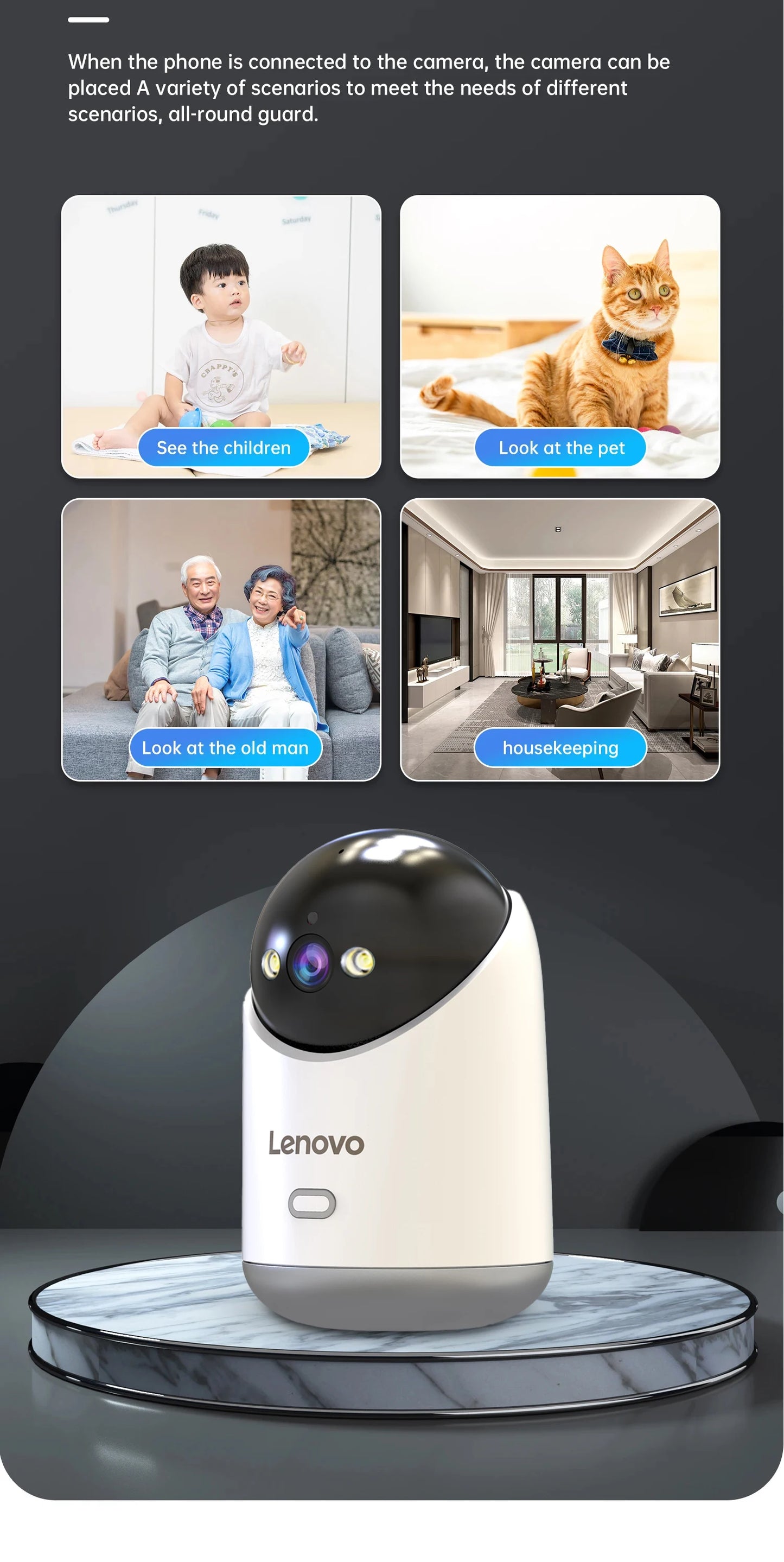 Lenovo 3MP 5G WiFi Smart Mini PTZ IP Camera