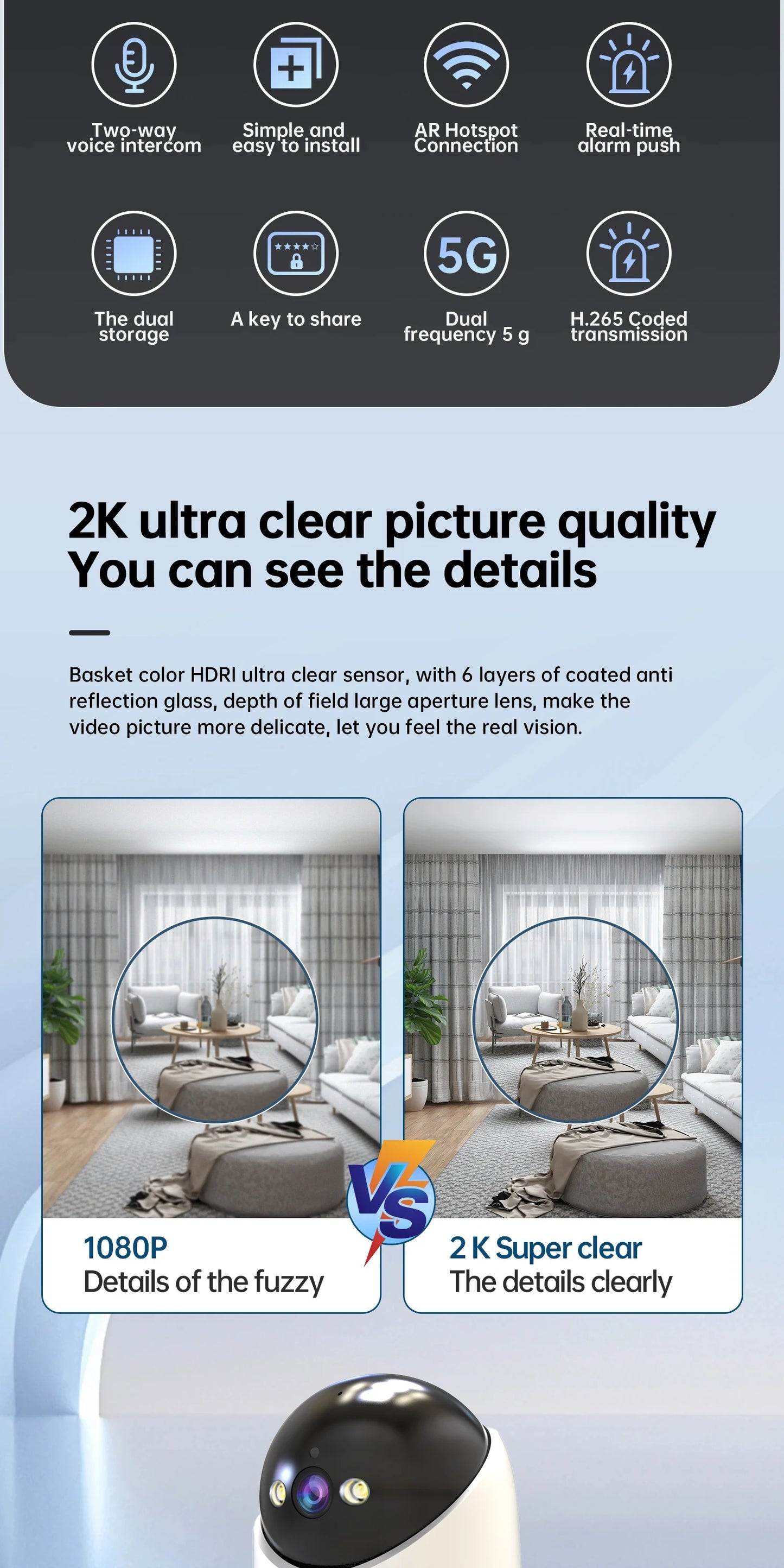 Lenovo 3MP 5G WiFi Smart Mini PTZ IP Camera