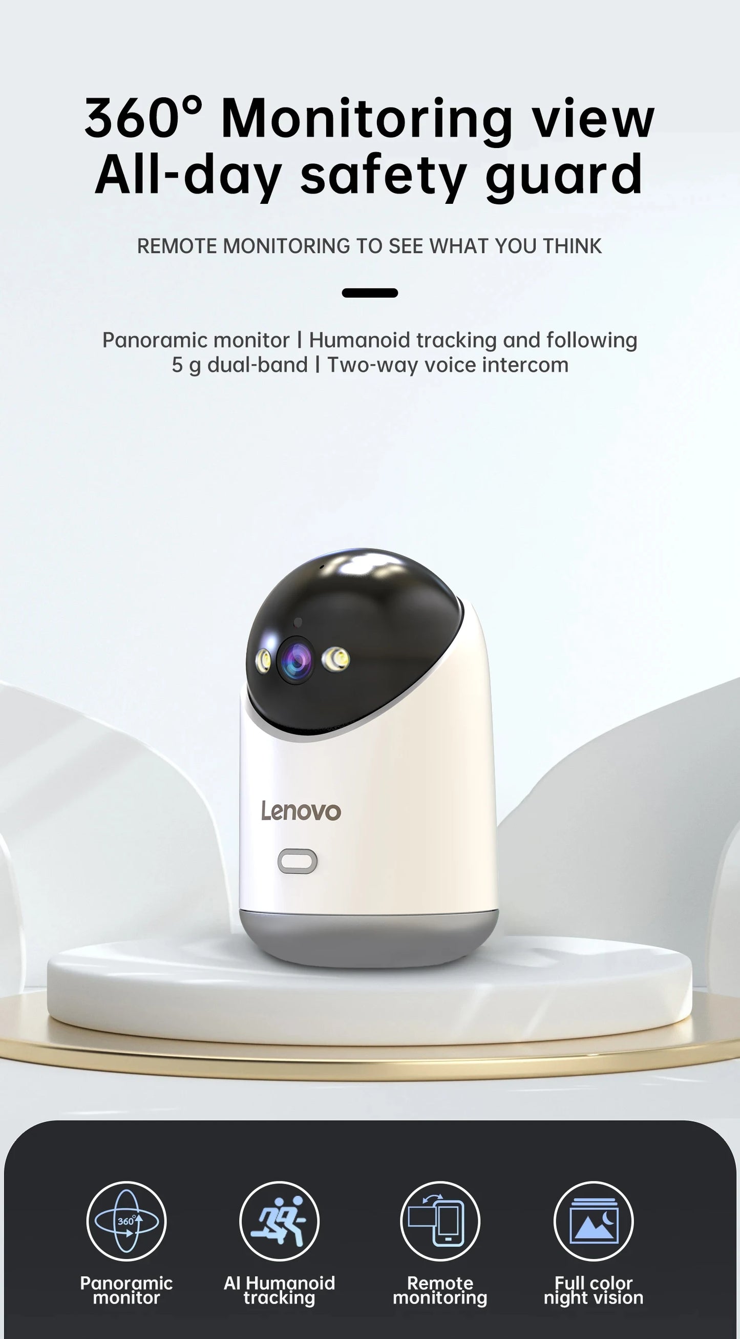 Lenovo 3MP 5G WiFi Smart Mini PTZ IP Camera