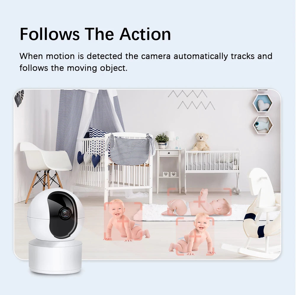 8MP 4K WiFi Security Camera Home Indoor Baby/Elderly Monitor AI Automatic Tracking Night Vision Audio CCTV Security Camera