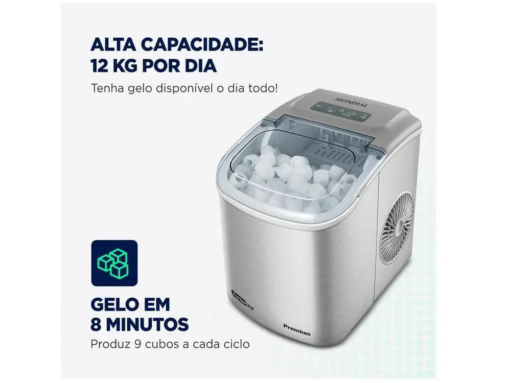 12kg Grey-220V Premium Turbo Ice Machine
