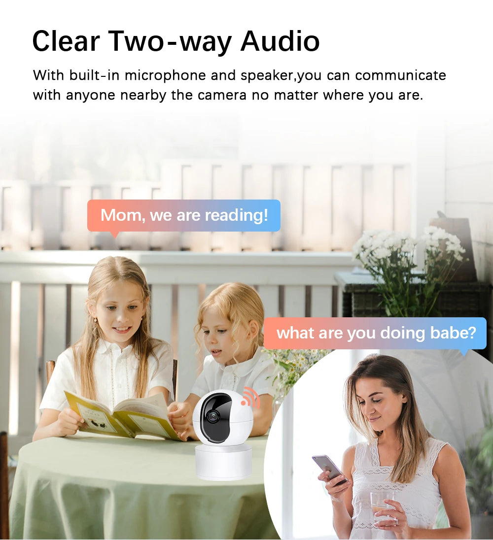 8MP 4K WiFi Security Camera Home Indoor Baby/Elderly Monitor AI Automatic Tracking Night Vision Audio CCTV Security Camera