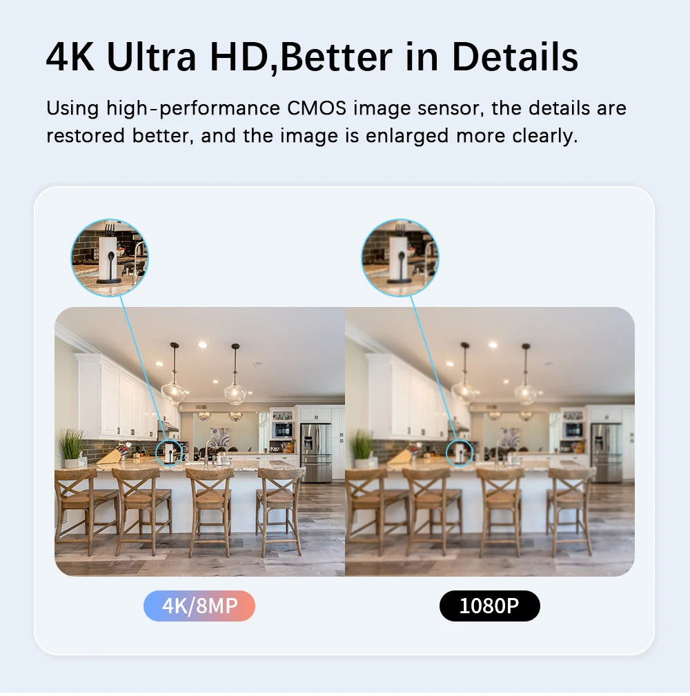 8MP 4K WiFi Security Camera Home Indoor Baby/Elderly Monitor AI Automatic Tracking Night Vision Audio CCTV Security Camera
