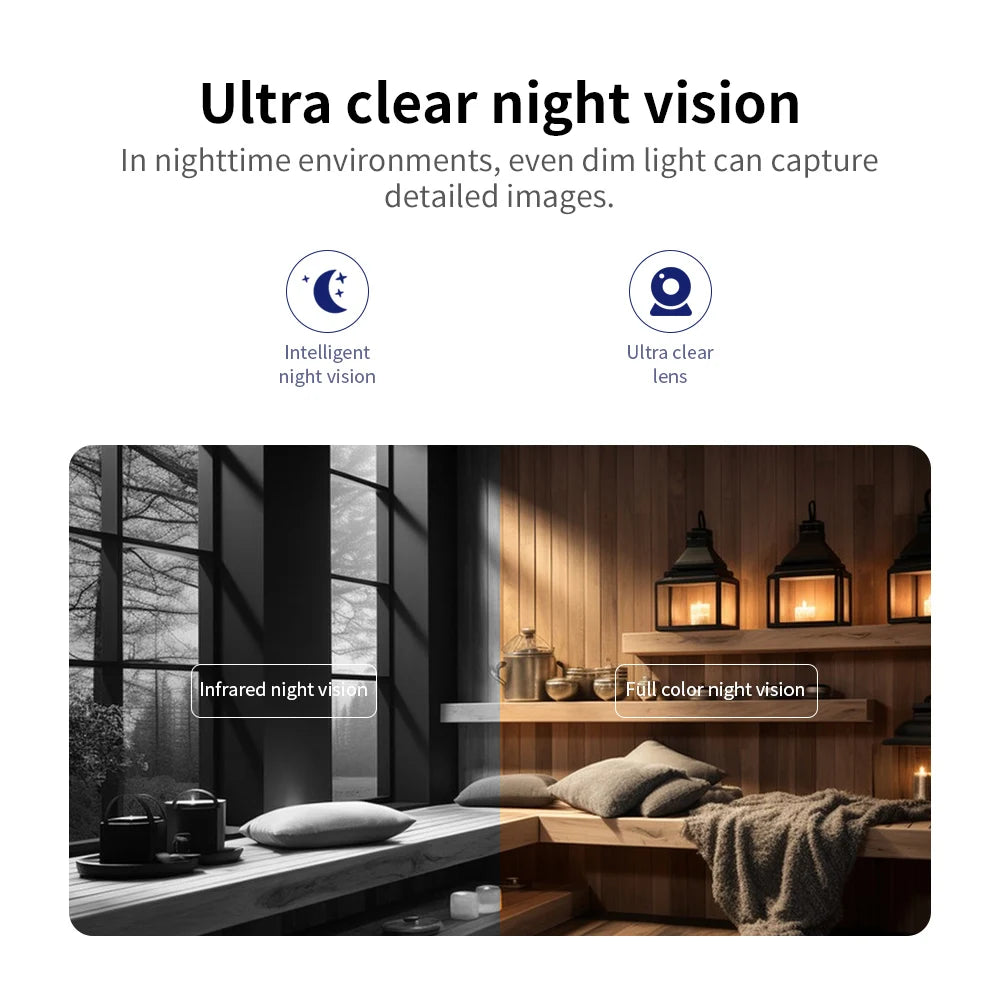 8MP 4K WiFi Security Camera Home Indoor Baby/Elderly Monitor AI Automatic Tracking Night Vision Audio CCTV Security Camera