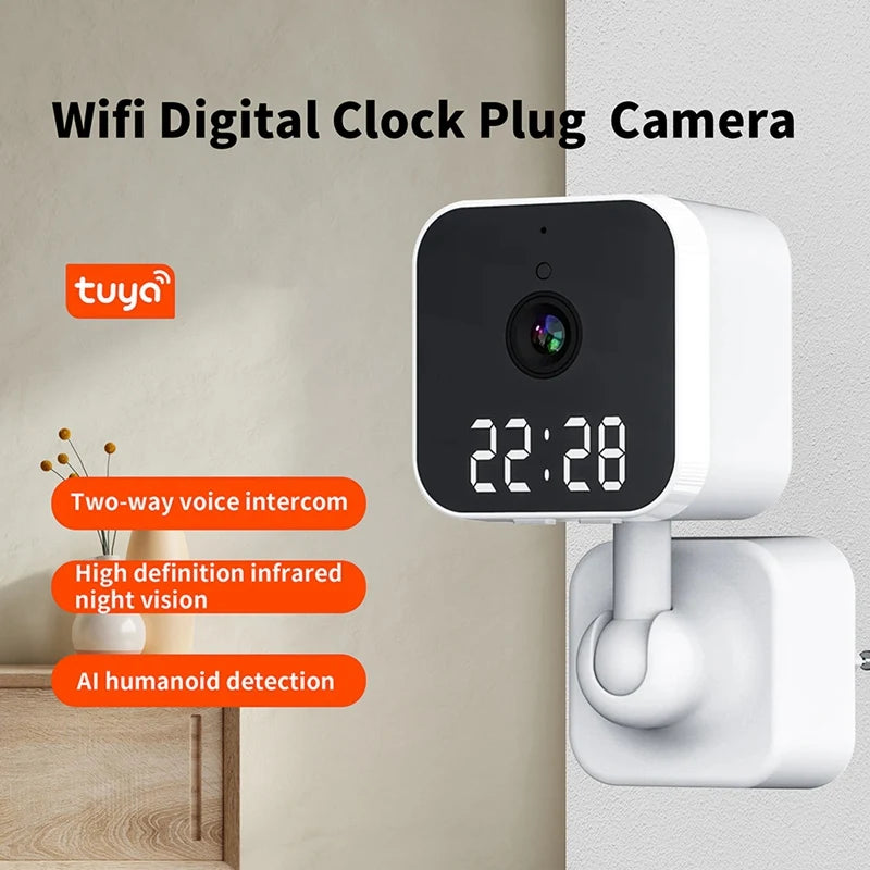 Tuya Wifi Camera With Digital Clock