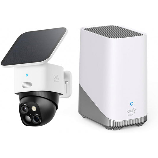 eufy Security 6/4/2/1 Pack SoloCam S340 with HomeBase S380, Solar Security Camera 4-Cam Kit, Wireless Outdoor Camera, 360° Pan and Tilt Surveillance, No Blind Spots, 2.4 GHz Wi-Fi, No Monthly Fee