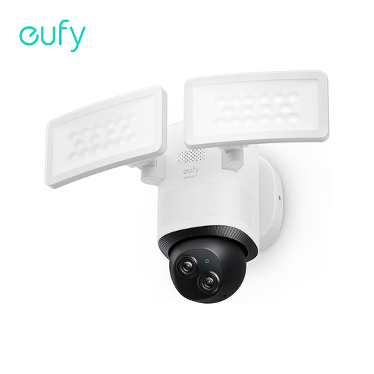 eufy Security Floodlight Camera E340 Wired,360° Pan and Tilt,24/7 Recording,Dual-Band Wi-Fi, 2,000 Lumens,Motion-Activated,Dual Camera,HomeBase 3 Compatible,Local Storage,No Monthly Fee (Refurbished)