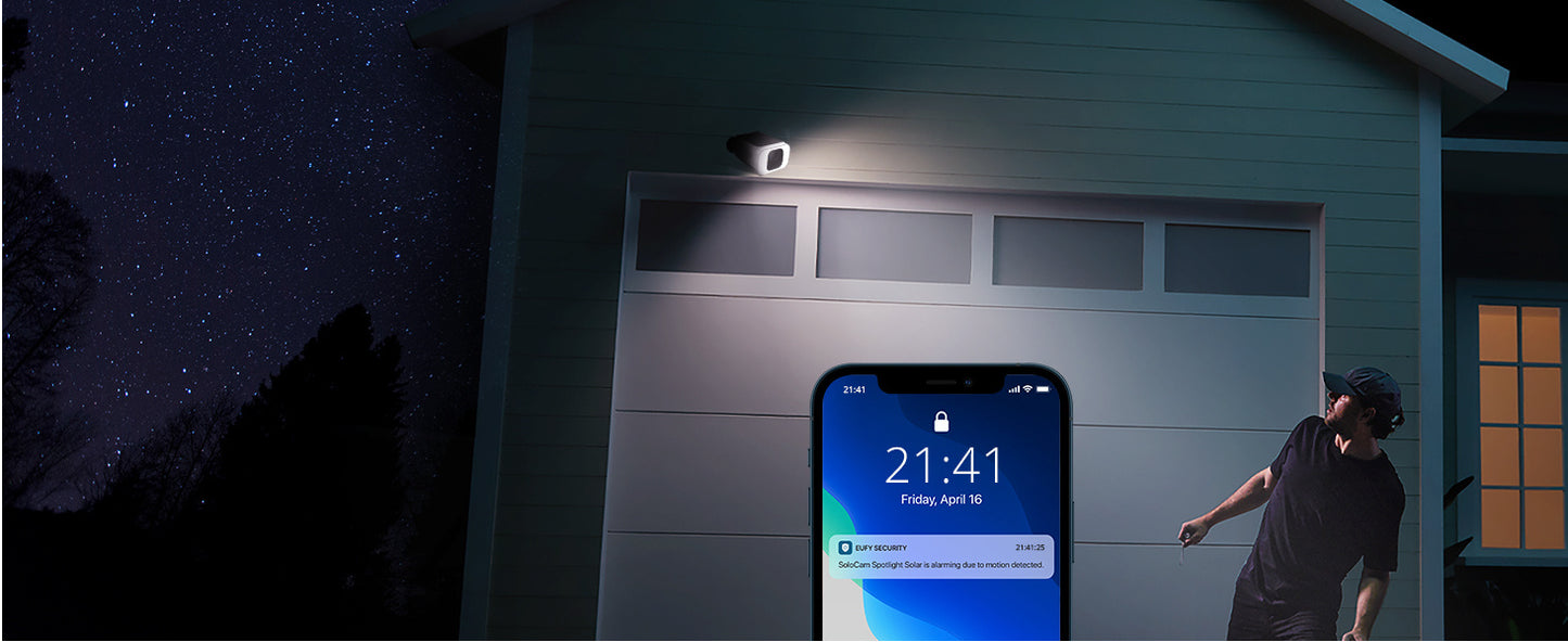 eufy 2K Outdoor Solar Security Cameras (SoloCam S230) Spotlight Cam Night Vision 3pcs (Refurbished)