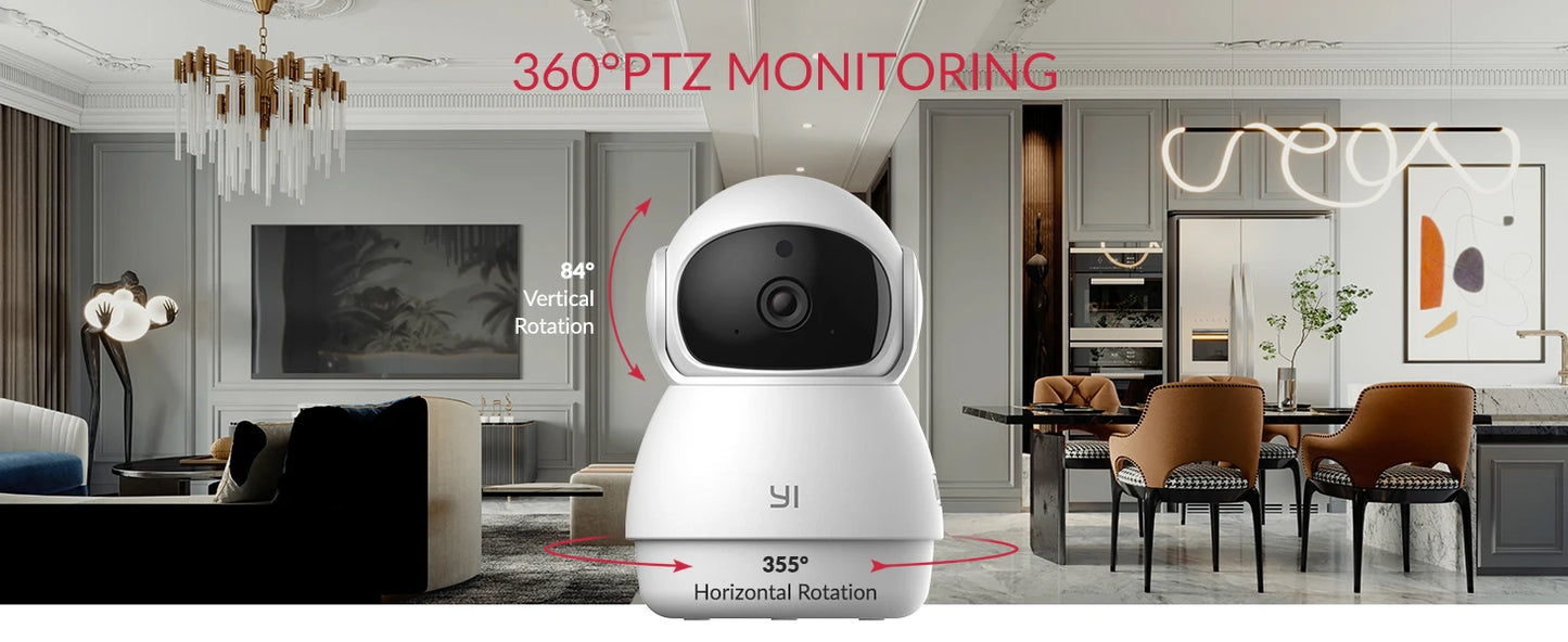 YI Camera 2K Dome Wifi Surveillance Camera Pan&Tilt IP CCTV Smart Home Baby Pet Monitor Security Protection Auto Tracking