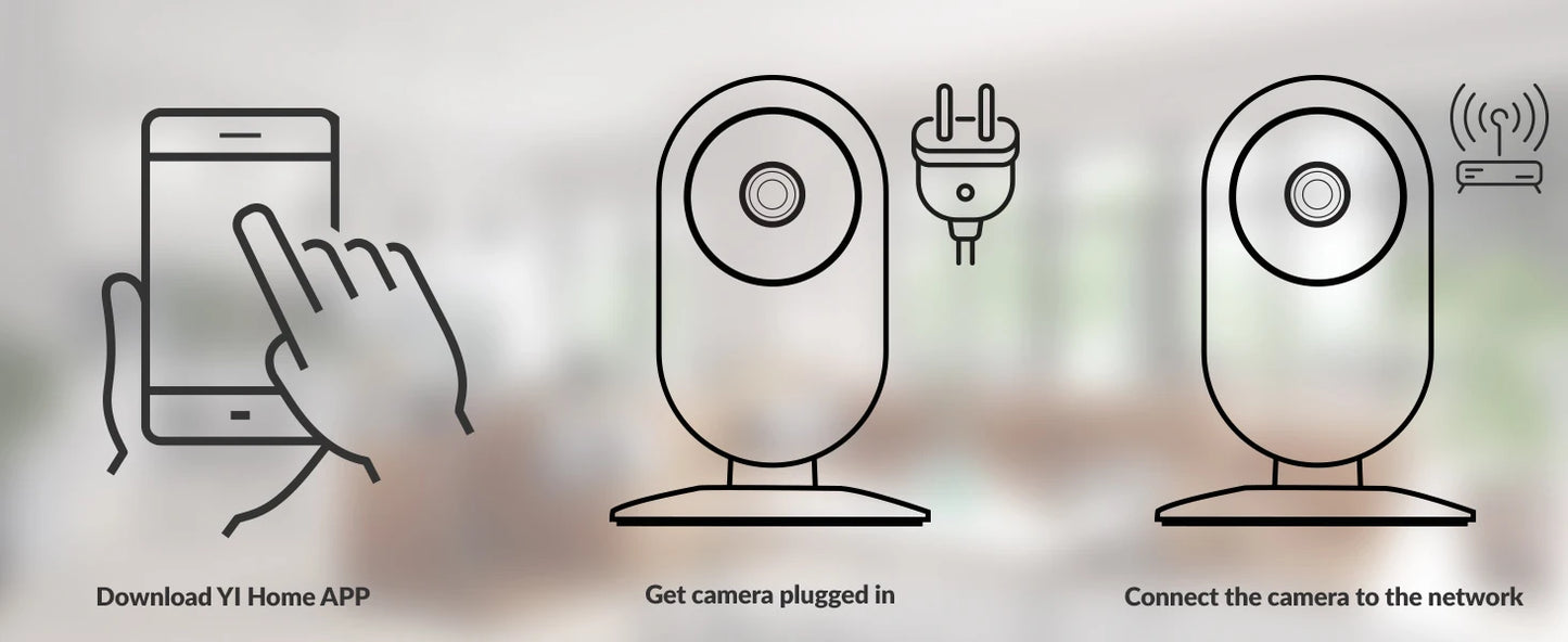 YI Pro 3pc Kits 2K Home Camera Wi-Fi IP Security Surveillance Smart System with Night Vision Baby Monitor on iOS, Android App