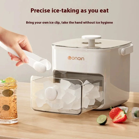 Large 48-grid Ice Cube Machine with Easy-to-slip Double-layer Design Portable Easy Press Cap Household Ice Storage Tray Ice Box