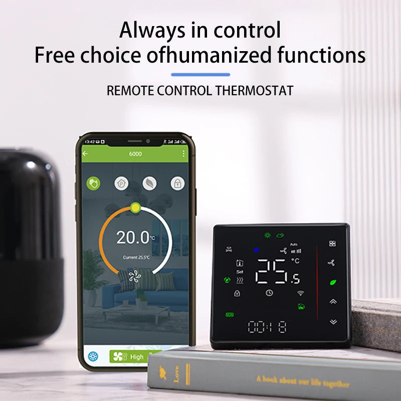 Zigbee/Wifi Air Conditioning Thermostat Fan Coil Unit Home Cooling/Heating Pipe Temperature Controller Tuya Smart Life Control