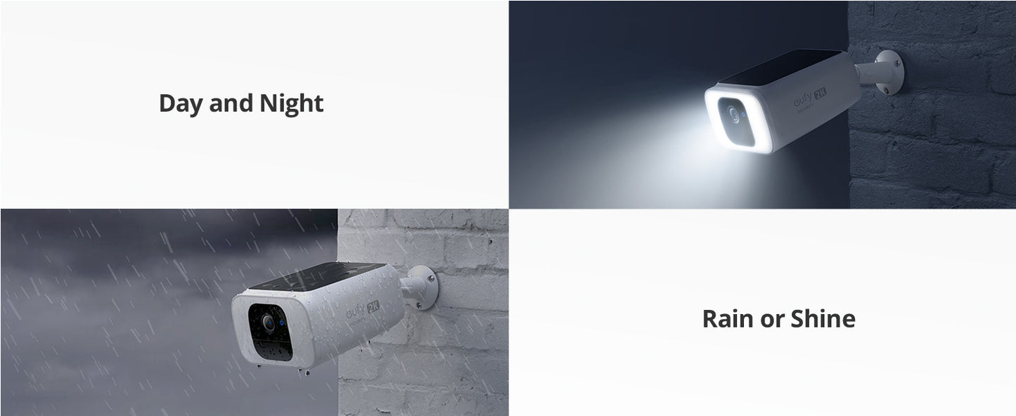 eufy 2K Outdoor Solar Security Cameras (SoloCam S230) Spotlight Cam Night Vision 3pcs (Refurbished)